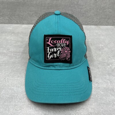 Locally Advanced Cap LOCALLY GROWN FARM GIRL Womens Hat Baseball Ball Cap ADJUSTABLE Mesh ...