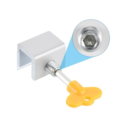 Window Locks, 2 Sets Sliding Security Stopper with Key Aluminum Alloy 5/8" Ad... - Picture 4 of 5