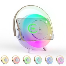 4 in 1 RGB Night Light with Wireless Charger Bluetooth Speaker Phone Holder