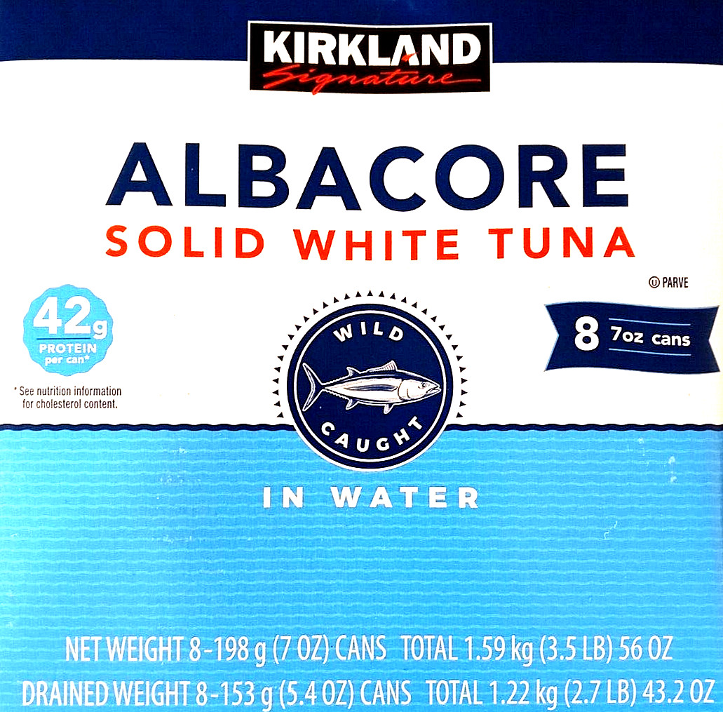 Kirkland Signature Albacore Solid White Tuna in Water 8 x 7 Oz Cans EXP 08/2027