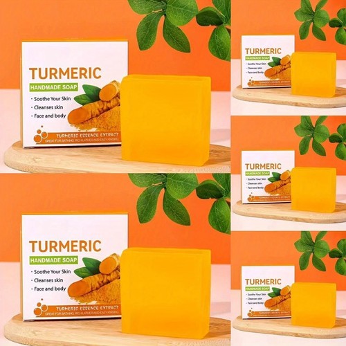 1-Pack Turmeric Glow Soap - Handmade Skin Brightening with Lemon & Ginger - Picture 5 of 7