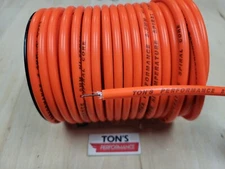 Ton's 8mm ORANGE silicone SUPPRESSION CORE SPIRAL WOUND  SPARK PLUG WIRE foot