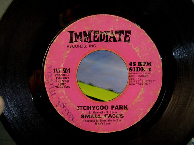 Small Faces -Itchycoo Park - 1967 Rock 45 rpm  on Immediate Label Steve Marriott