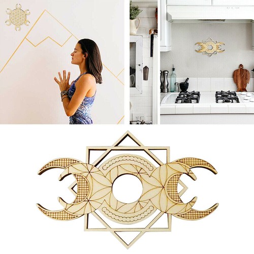 Healing Geometry Sacred Crystal Grid Board Flower Of Life Wall Decoration Wooden - Picture 3 of 24