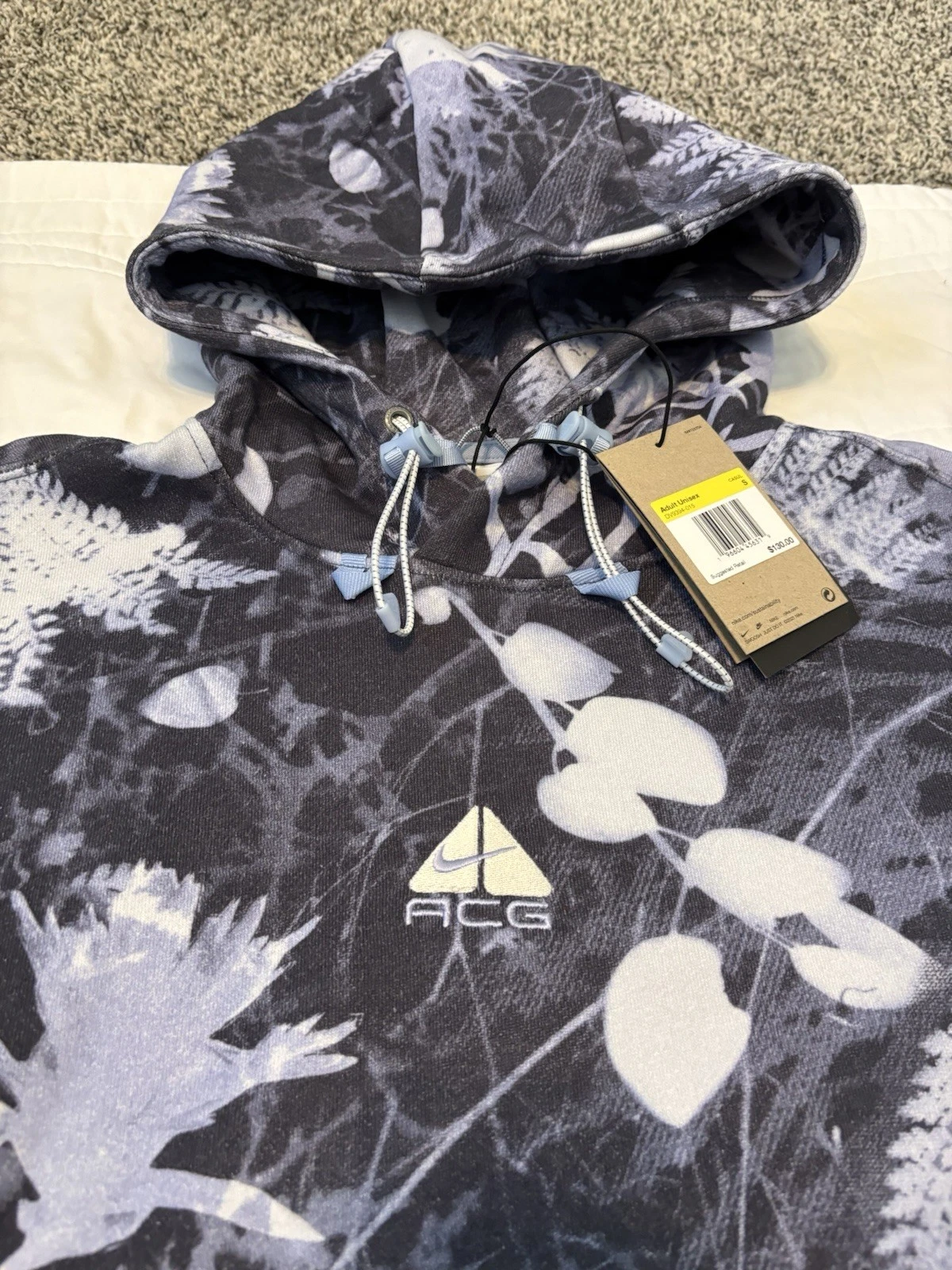 Nike ACG Small RARE Therma-Fit Fleece All-Over Print Hoodie DV9394-015 $130 NWT