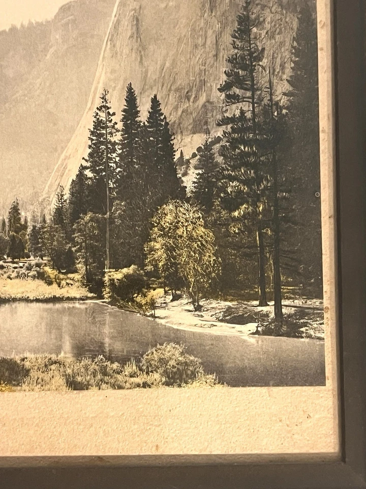 Antique Hand Tinted Color Photograph Yosemite CA. El Capitan. Framed 20’s? - Image 2 of 4