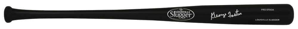 George Foster Signed Louisville Slugger Pro Black Baseball Bat - (SCHWARTZ COA)