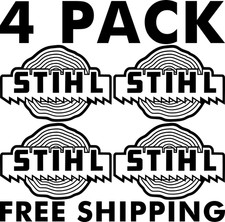 4 PACK VINTAGE OLD SCHOOL STIHL VINYL DECAL STICKER CHAINSAW HARD HAT FREE SHIP