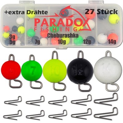 Paradox Fishing bunte Cheburashka Blei Set 27 Stück 3g/5g/7g/10g/12g/14g