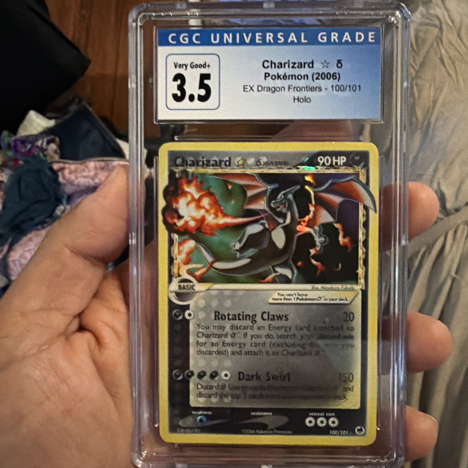 Pokemon Charizard Gold Star EX Dragon Frontiers Holo Ultra Rare Card 100 CGC 3.5