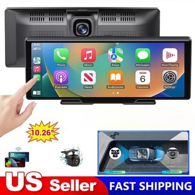10.26'' IPS Touch Screen Car Radio Apple CarPlay Android Auto Portable Stereo+Cam