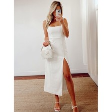 SHOW ME YOUR MUMU Eden Mini Dress White Stretch Bride Women's Size Large