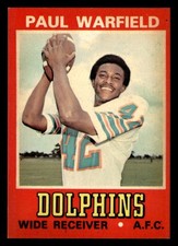 1974 Wonder Bread Paul Warfield #26 EX Miami Dolphins