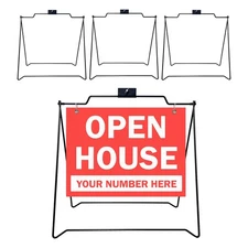4 UNIT Economic Sidewalk BLACK A-Frame Sign Holder 22" x 18" for Realtor