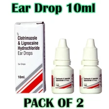Ear Drops Infection Antibiotic Treatment Medicine Yeast Fungus Itching 2 Pack