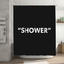 Ohocut Black Shower Curtain, Minimalist Funny 72"W x 72"L Pack of 1 ,