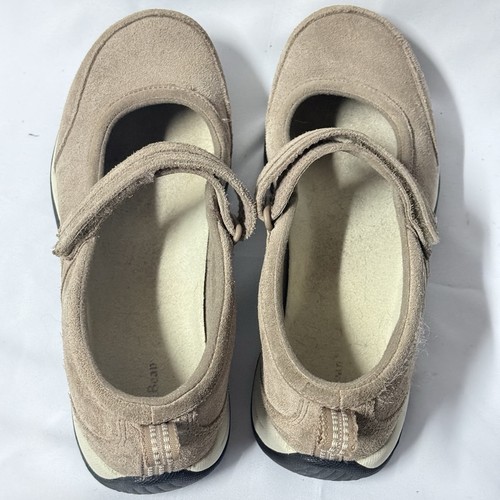 LL Bean Womens Suede Comfort Mocs Walking Mary Jane Shoes Hook n Loop 9W Casual - Picture 10 of 16