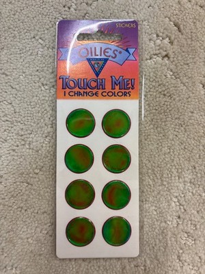 vintage oilies liquid crystal stickers - green circles