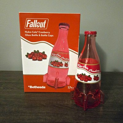 Bethesda Fallout Nuka-Cola Cranberry Glass Bottle & Bottle Caps
