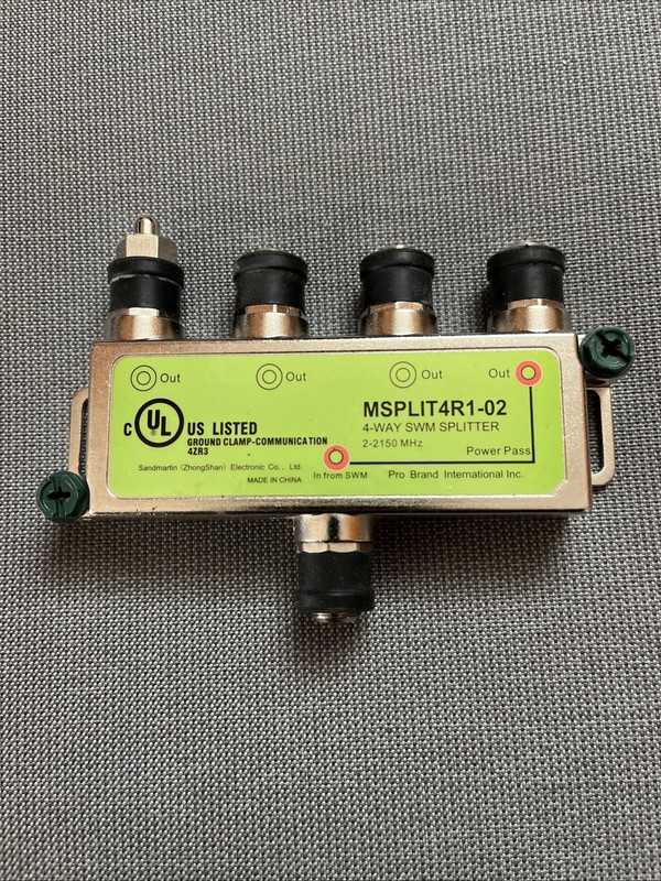 DirecTV 2-2150 MHz SWM Approved 4-Way SMW Splitter - MSPLIT4R1-02