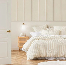 Tufted Cotton Duvet Cover Set With Two Pillowcase, Full Queen King Sizes Duvet