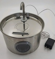 Stainless Steel Cat Water Fountain with Filter  Sponges  2 Sets Extra Filters