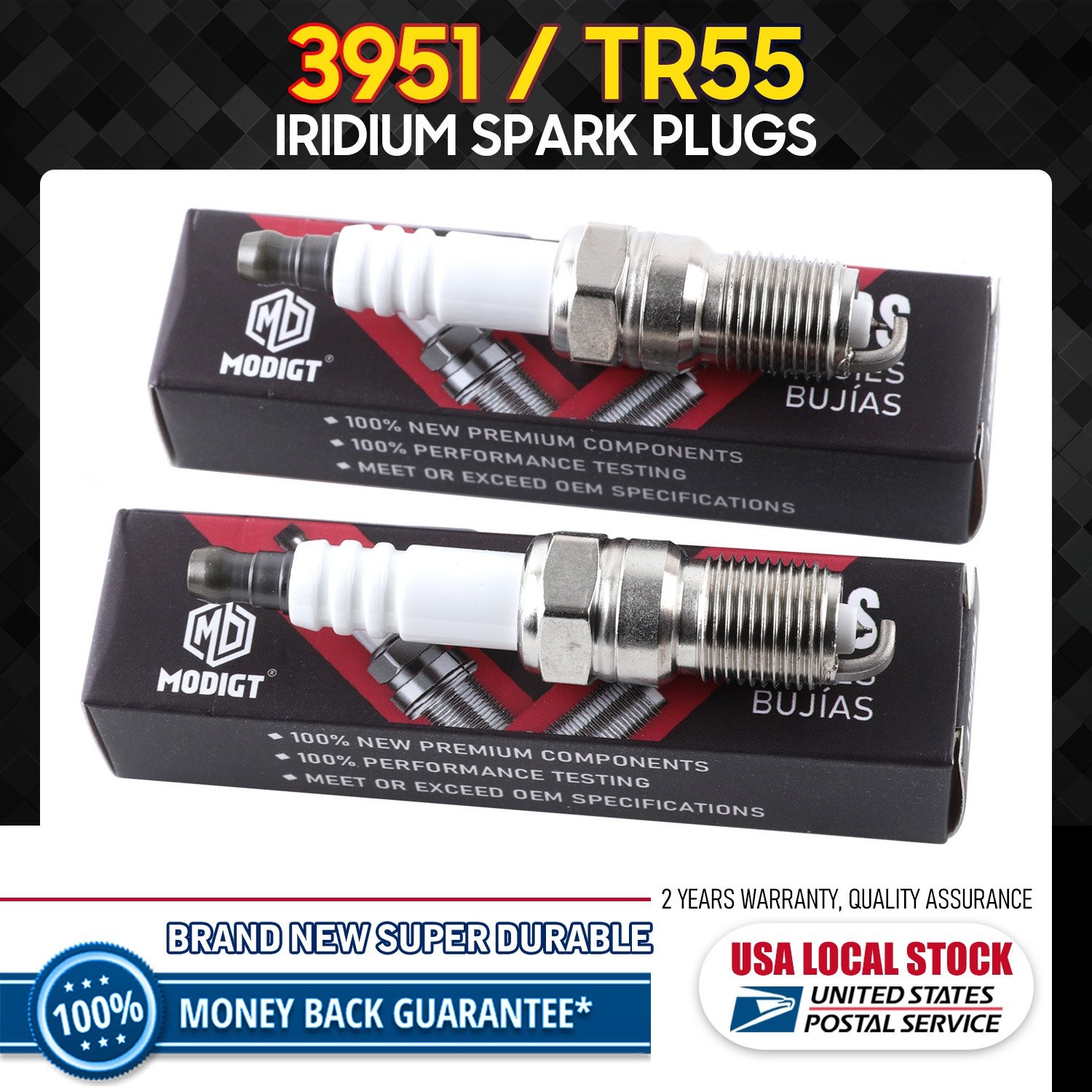 2 Iridium IX Spark Plugs TR55 For Lincoln/Mazda/Ford/Chevy/GMC/Saturn, 3951