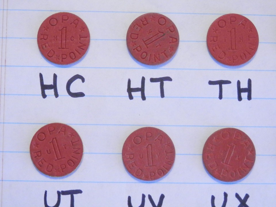 26 Different WW2 OPA RED RATION TOKENS (C) | eBay