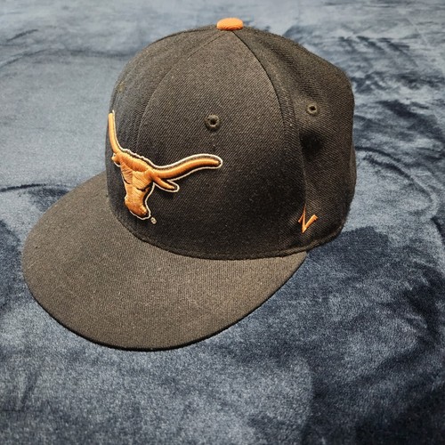 Texas Longhorns UT Zephyr Hat Flat Bill Fitted Size 7 3/8 or 32/5 UT Black Cap - Picture 11 of 17