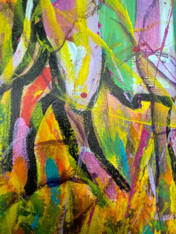 Оригинальное искусство «Buffalo» 11 x 14 холст экспрессионизм абстрактный дизайн домашнего искусства - Изображение 2 из 4