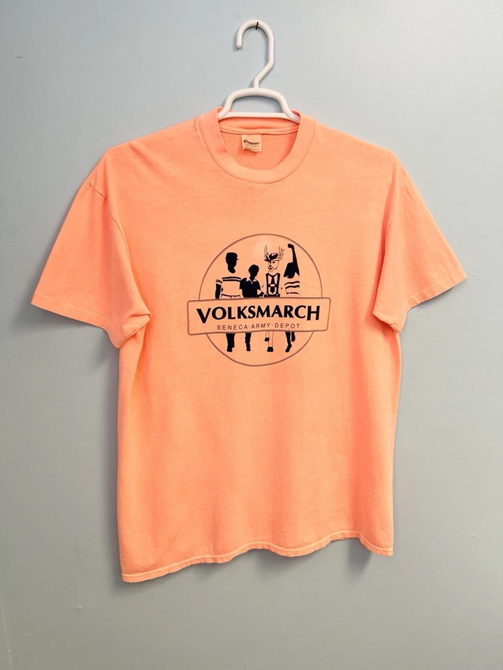 Camiseta De Colección Años 80 Volksmarch Seneca Army Depot CSM Challenge Run 10K EE. UU. Neón Foto 3 de 4