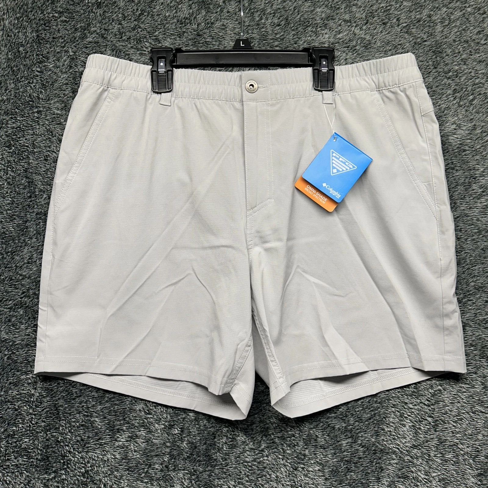 Columbia Mens Size 2XL Gray PFG Uncharted 6" Chino Athletic Shorts