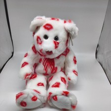 TY Beanie Buddy - SMOOCH the Kisses Bear 13.5 inch - MWMTs Stuffed Animal Toy