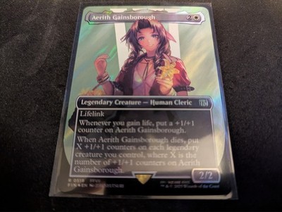 MTG Magic the Gathering SURGE FOIL Aerith Gainsborough Borderless FIN!