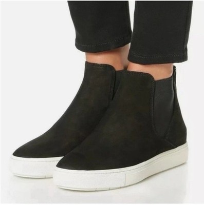 Vince Shoes Womens Size 7 M Newlyn Black Suede Pull On High Top Chelsea Sneaker