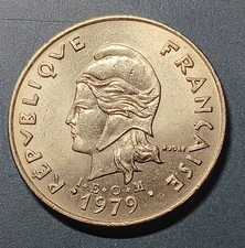 1979 French Polynesia 20 Francs. Appears Uncirculated. Nice Coin.