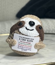 Inspirational Positive Crochet Sloth 3" Emotional Support Doesn't Matter How Slo