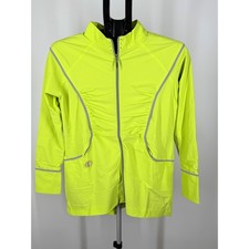 SwingDish Neon Yellow Golf Jacket Full Zip Women Large New