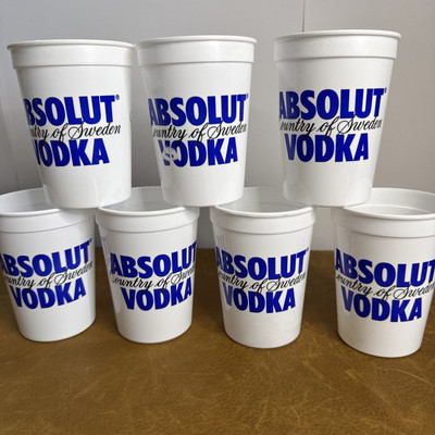 Absolute Vodka Country Of Sweden Plastic Cups 7 Total