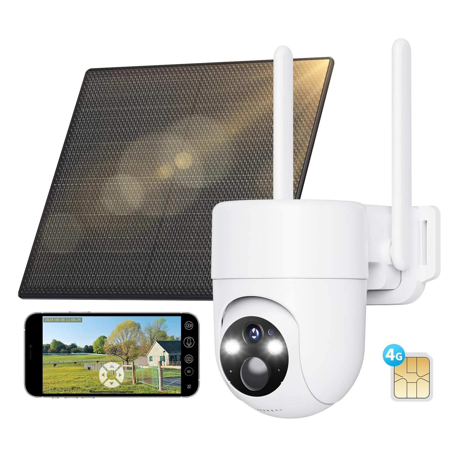 Proteggi la tua Casa con SEHMUA 4G LTE - Telecamera 2K con SIM e Solare