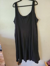 NWT A New Day sz 24 Plus Black Fit & Flare  Midi A-line Sleeveless Dress Pockets