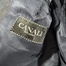 CANALI 100 Wool Suit Blue Plaid Size 46 L 56 EU2 Piece Jacket and Pants Flaw