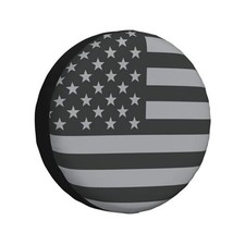 Spare Tire Cover Weatherproof Universal Wheel Protectors for RV 15inch Flag