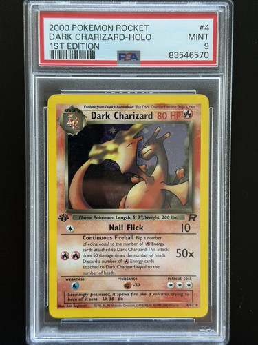 2000 Pokemon Rocket 1st Edition #4 Dark Charizard - Holo PSA 9 MINT