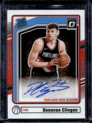 2024-25 Panini Donruss Optic Donovan Clingan Rated Rookie RC Auto Autograph #304
