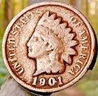 1901 Indian Head Cent Actual Coin Shown - 1