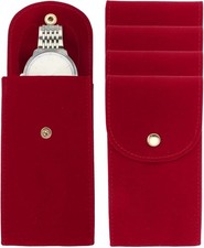 uxcell 4 Pcs Velvet Watch Pouch, Portable Travel Case Soft Red