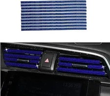 10PCS Car Air Conditioner Vent Outlet Trim Decoration Strips, Shiny U-ShapeBlue