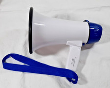 Large Portable Handheld Megaphone Battery Operated Includes Strap. with Siren