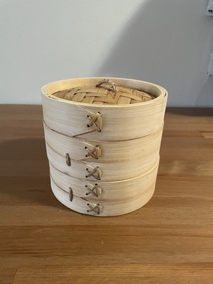 Decorative Cute Mini 2 layer Bamboo Steamers With Lids